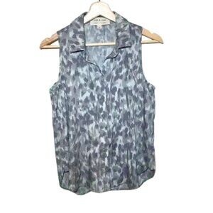 Anthropologie Cloth & Stone XS Top Gray Camo Leopard button up